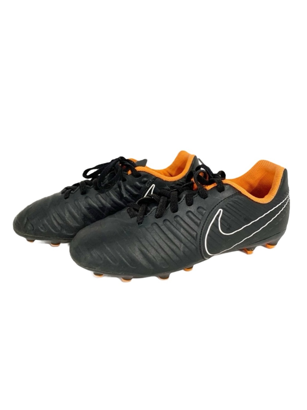 Nike Tiempo Legend 7 Club Faux Leather Cleats Black and Orange AH7255-080 ⚫️🟠